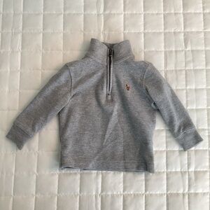 Ralph Lauren Baby Gray Quarter Zip Sweatshirt | 6M | Classic Pony